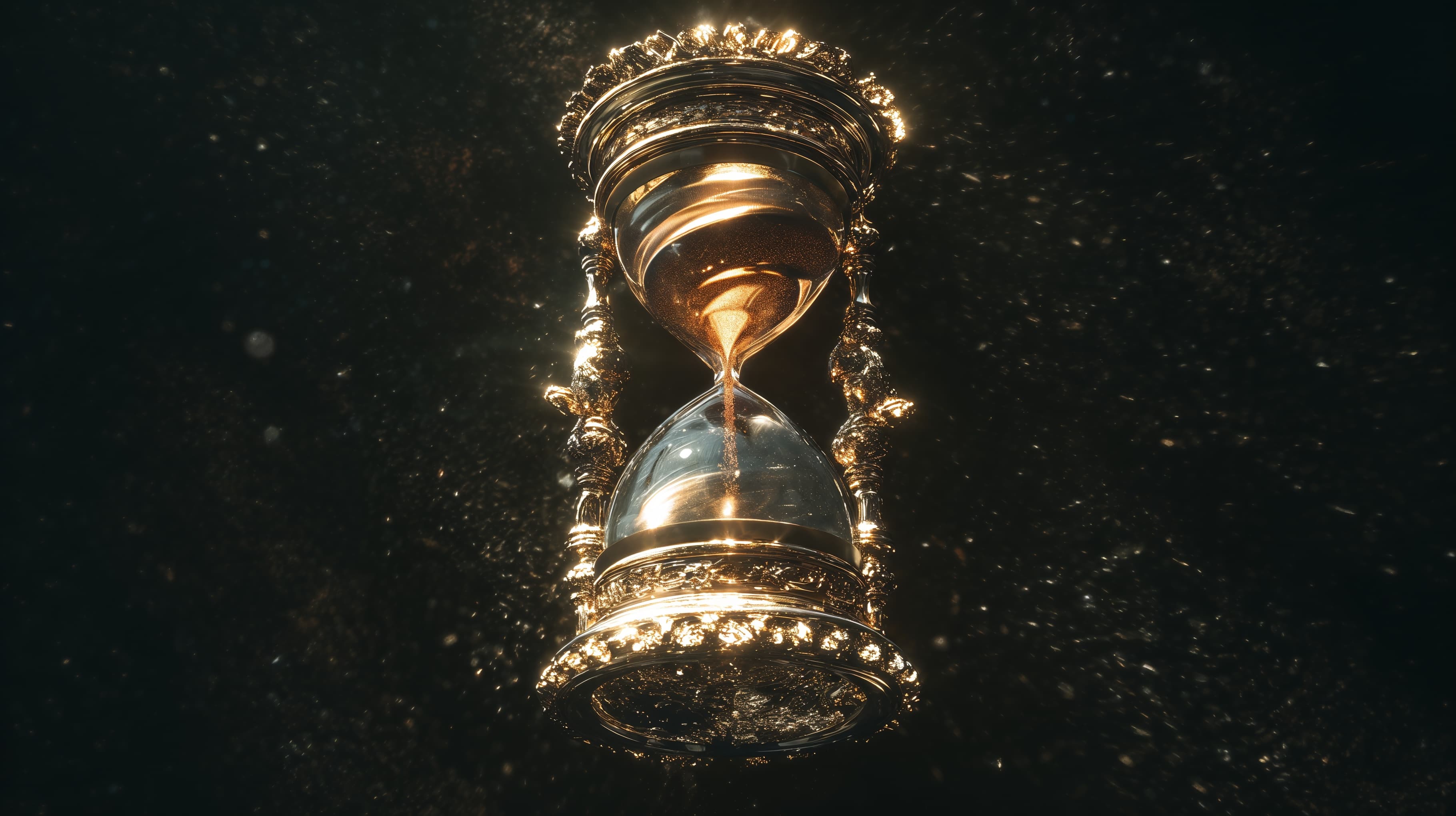 Golden hourglass symbolizing time optimization through strategic automation